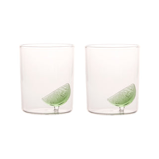 Maison Balzac Clear and Green Gin & Tonic Glass Set of 2 - La Gent Thoughtful Gifts