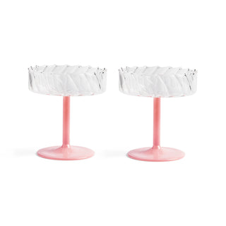 &Klevering Pink Twirl Coupe Set of 2 - La Gent Thoughtful Gifts