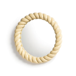 &Klevering Yellow Round Braided Mirror - La Gent Thoughtful Gifts
