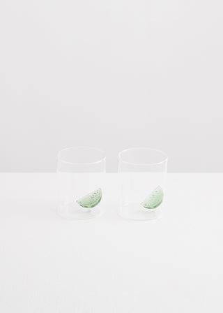 Maison Balzac Clear and Green Gin & Tonic Glass Set of 2 - La Gent Thoughtful Gifts