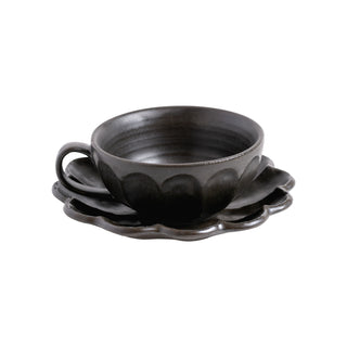 Kaneko Kohyo Black Rinka Cup & Saucer Set - La Gent Thoughtful Gifts