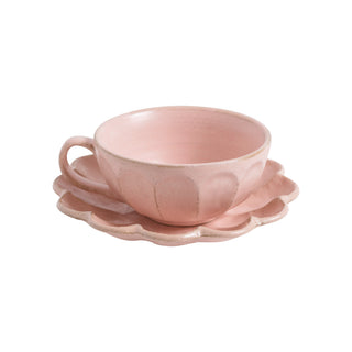 Kaneko Kohyo Peach Pink Rinka Soup Cup & Saucer Set - La Gent Thoughtful Gifts