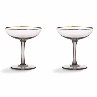 &Klevering Smoked Champagne Coupe Set of 2 - La Gent Thoughtful Gifts