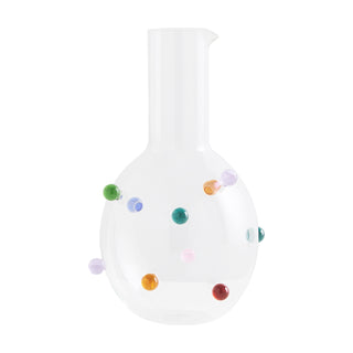 Maison Balzac Clear & Multi Pomponette Glass Carafe - La Gent Thoughtful Gifts