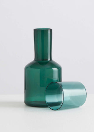 Maison Balzac Teal Carafe & Glass - La Gent Thoughtful Gifts