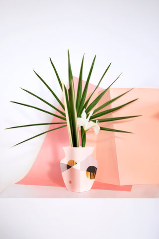 Octaevo Stationery Mini Pink Siena Paper Vase - La Gent Thoughtful Gifts