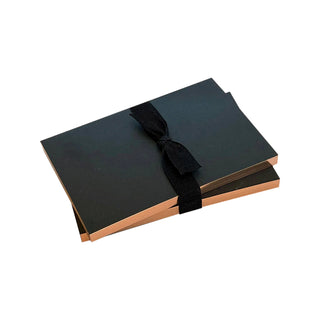 Wms&Co. Little Black Notebook with Rose Gold Edging Set of 2 - La Gent Thoughtful Gifts