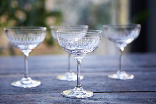 The Vintage List Ovals Crystal Champagne Saucers Set of 6